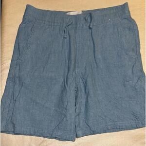 Abercrombie Kids Boys 11/12 Linen Blend Shorts Blue
